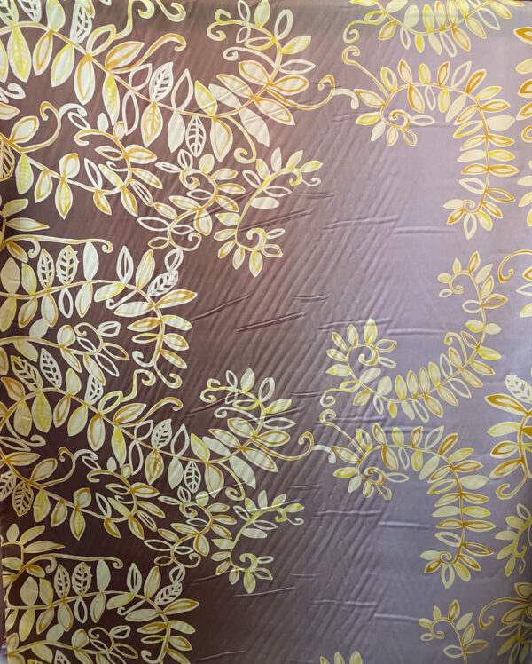 Designer Deadstock - Silk Habotai - Border Print - Yellow Vines