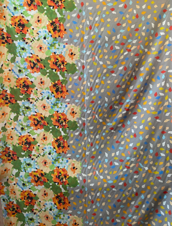 Designer Deadstock - Silk Habotai - Border Print - Summer Confetti Floral