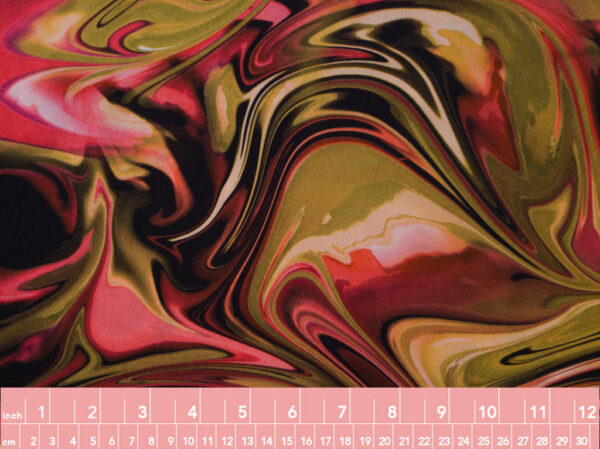 Lady McElroy - Viscose Challis - Marble Swirl - Pink/Green