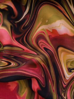 Lady McElroy - Viscose Challis - Marble Swirl - Pink/Green