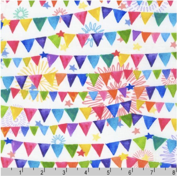 Quilting Cotton - Happy Day -  Bunting - Celebration
