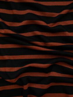 British Designer Deadstock – Viscose/Spandex Knit – Burnt Orange Stripe