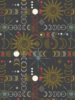 Quilting Cotton - Mystical Sunshine - Equinox - Dark Grey