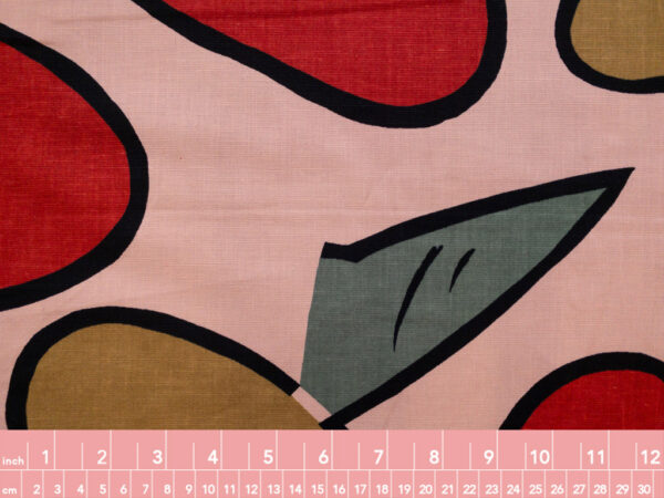 British Designer Deadstock - Printed Linen/Cotton - Mangos - Pink/Red