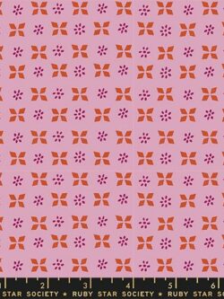 Quilting Cotton – Ruby Star Society – Sugar Maple - Retro Block Print - Peony