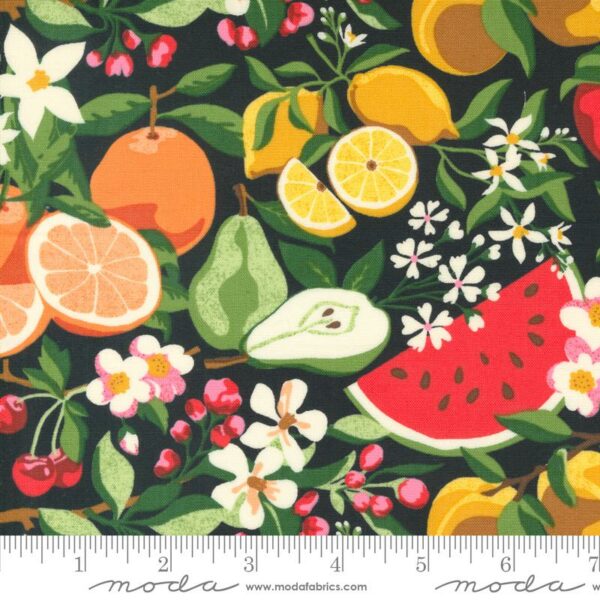 Quilting Cotton – Fruit Loop - Fruit Flowers - Black Currant