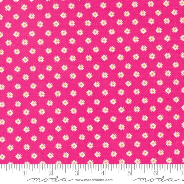 Quilting Cotton – Vintage Soul - Ditzy Daisy Dot - Hot Pink