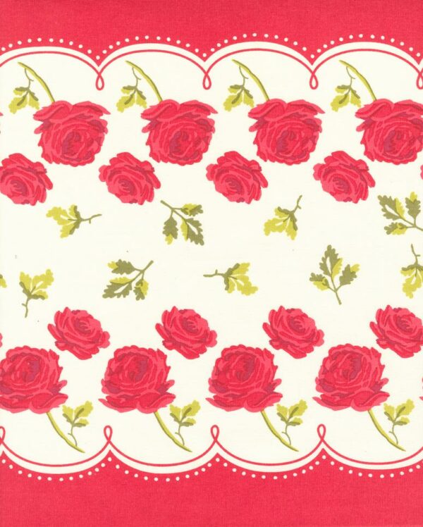 16" Toweling - Classic Retro - Vintage Roses - Roses are Red