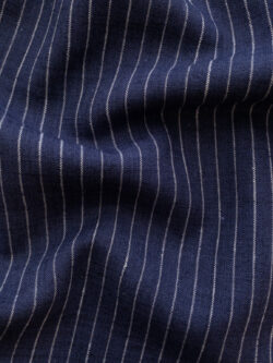 Blue / Black Striped Cotton Fabric (FD036)