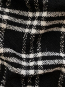 British Designer Deadstock - Wool Blend Boucle Coating - Black/White Plaid