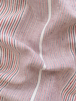 Lady McElroy - Berkeley Linen Mix Chambray - Red/Blue Stripe