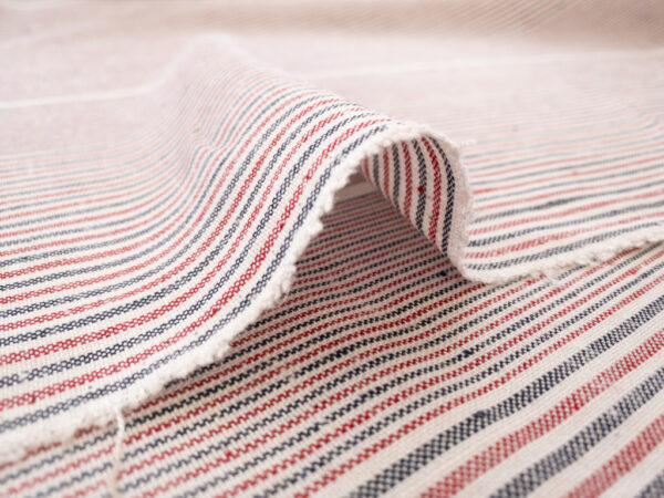 Lady McElroy - Berkeley Linen Mix Chambray - Red/Blue Stripe