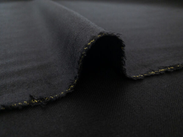 Japanese Designer Deadstock - Wool Stretch Suiting - Black