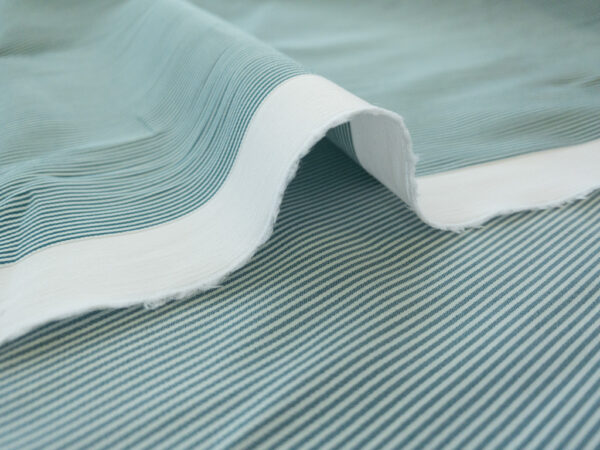 European Designer Deadstock – Cotton/Polyester/Spandex Stretch Sateen – Bottle Green Stripe