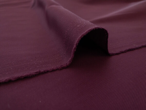 Japanese Designer Deadstock - Polyester Twill Techno Suiting - Wine