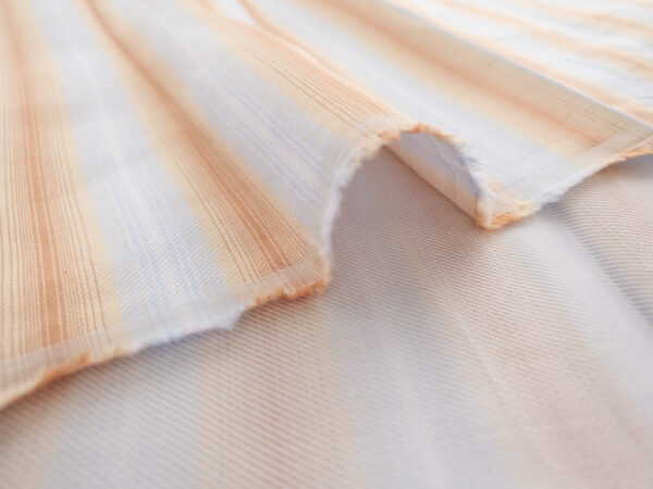 British Designer Deadstock - Cotton Shirting - Pastel Blue/Yellow Stripe