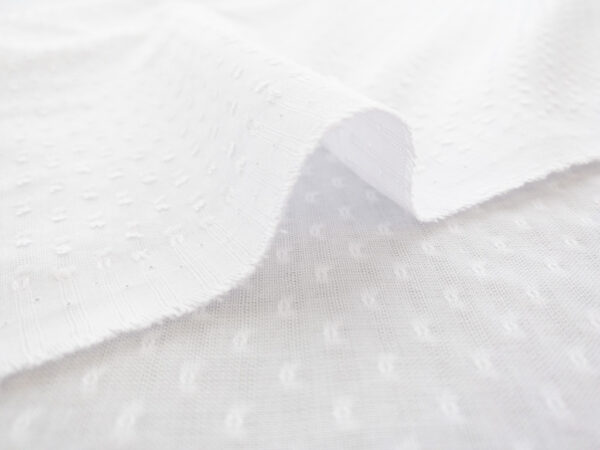 Cotton/Polyester Clip Dot Voile - White