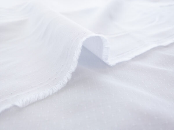 Pima Cotton Shirting - Dots - White
