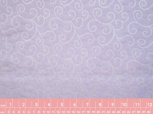 European Designer Deadstock - Polyester Brocade - Lavender Spirals