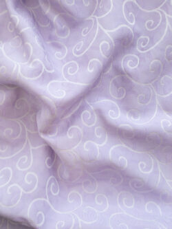 European Designer Deadstock - Polyester Brocade - Lavender Spirals