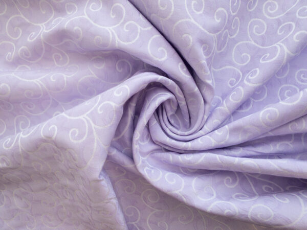 European Designer Deadstock - Polyester Brocade - Lavender Spirals