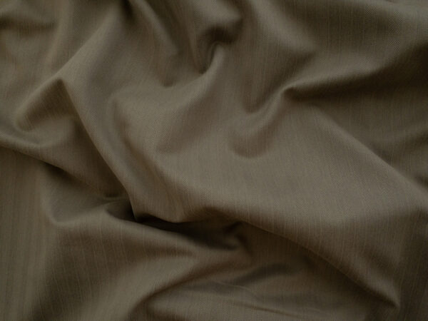 European Designer Deadstock - Cotton/Polyester Herringbone - Driftwood