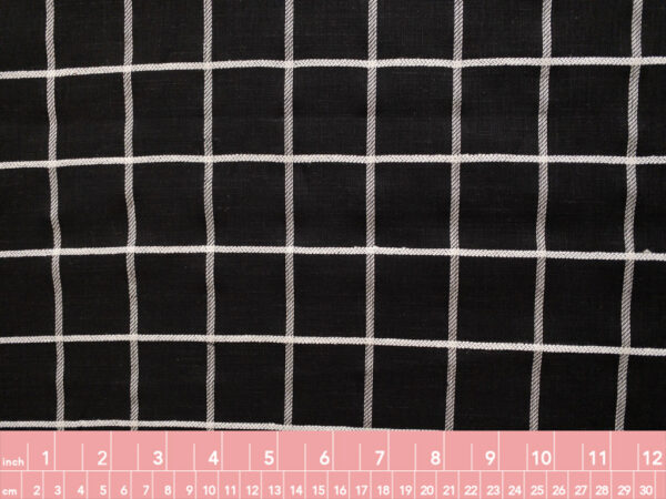 European Designer Deadstock – Yarn Dyed Linen - Windowpane - Black/White