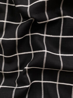 European Designer Deadstock – Yarn Dyed Linen - Windowpane - Black/White