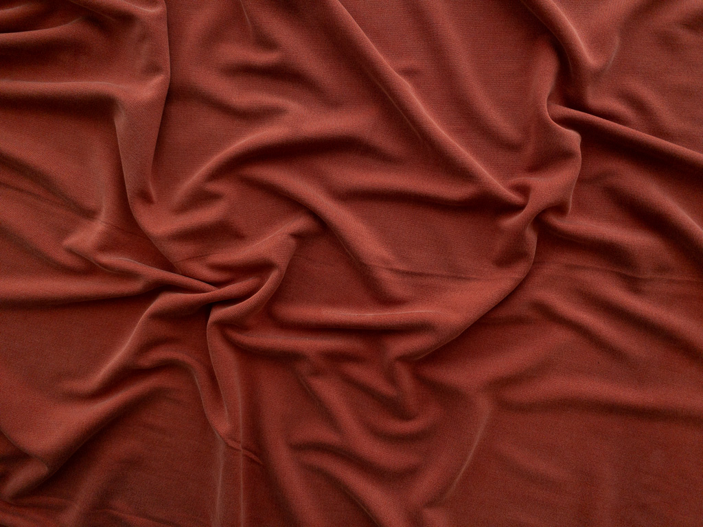 Solid Rust 4 Way Stretch 10 oz Cotton Lycra Jersey Knit Fabric