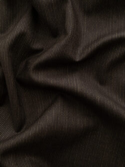 British Designer Deadstock – Yarn Dyed Cotton Shirting - Pinstripe - Espresso