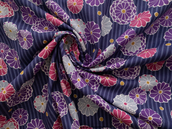 Japanese Cotton Sheeting - Floral Dots - Purple