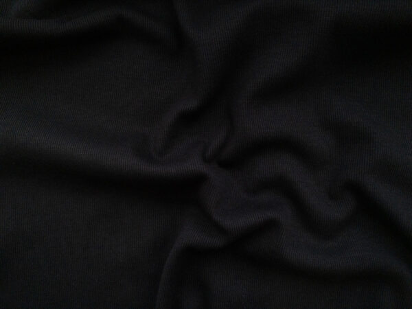 Recycled Cotton/Lycra Ribbing – Black