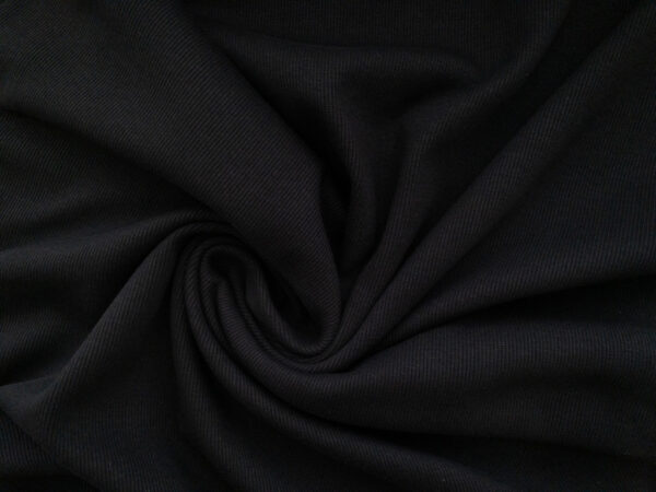 Recycled Cotton/Lycra Ribbing – Black