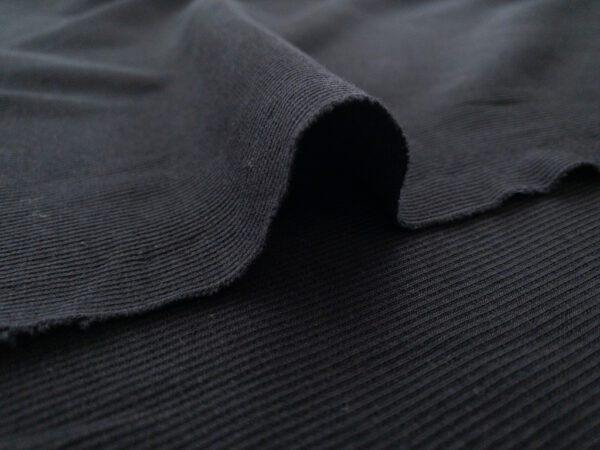 Recycled Cotton/Lycra Ribbing – Black