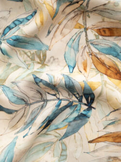 Rayon Poplin Print – Watercolor Botanicals - Cream