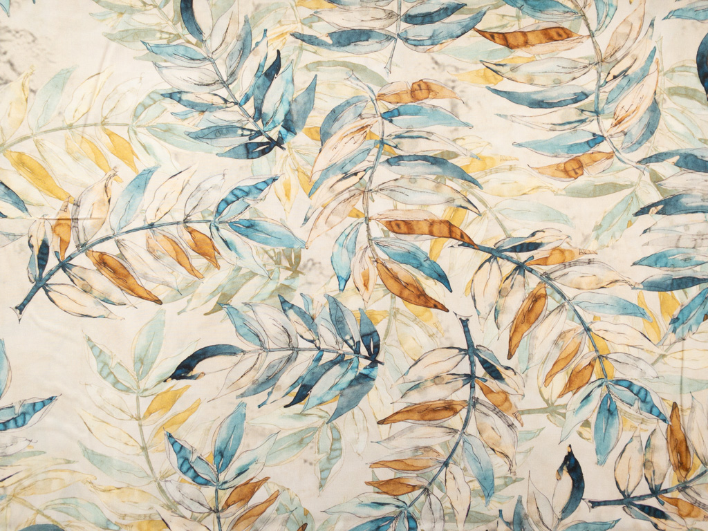 Rayon Poplin Print – Watercolor Botanicals - Cream - Stonemountain ...