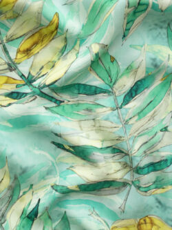 Rayon Poplin Print – Watercolor Botanicals - Green