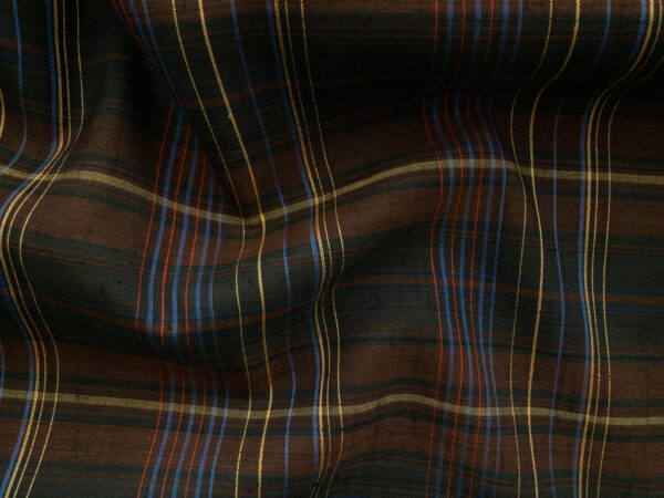 European Designer Deadstock – Linen/Viscose/Polyester - Plaid - Autumn Forest