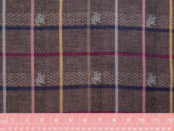 European Designer Deadstock – Linen/Viscose/Polyester - Rose Plaid - Dusty Pink