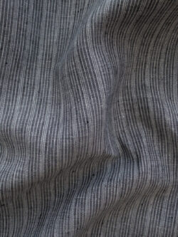 European Designer Deadstock - Linen - Varied Stripe - Black