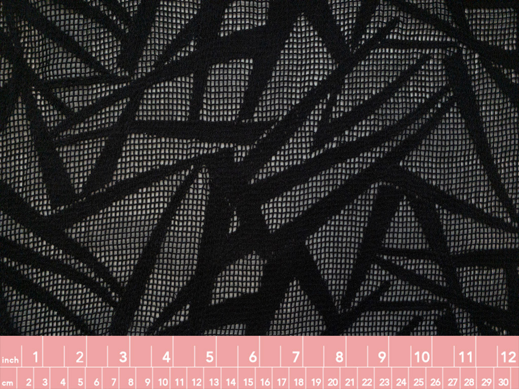 Japanese Designer Deadstock - Cotton/Polyester Mesh - Black - Stonemountain  & Daughter Fabrics