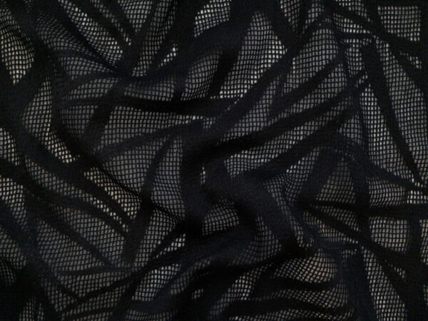 Japanese Designer Deadstock - Cotton/Polyester Mesh - Black