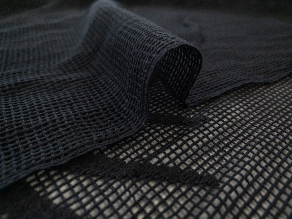 Japanese Designer Deadstock - Cotton/Polyester Mesh - Black