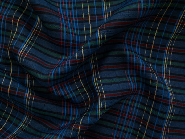 European Designer Deadstock – Linen/Viscose/Polyester - Plaid - Holiday Night