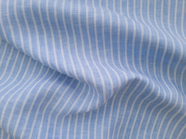 Romsey Stripe Linen - Light Blue