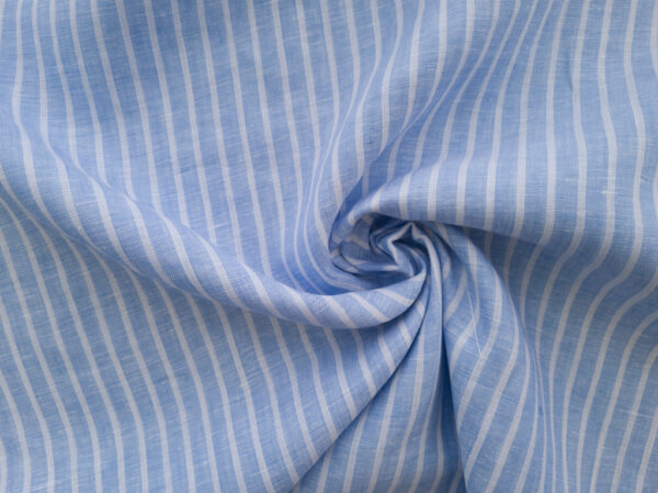 Romsey Stripe Linen - Light Blue