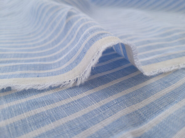 Romsey Stripe Linen - Light Blue