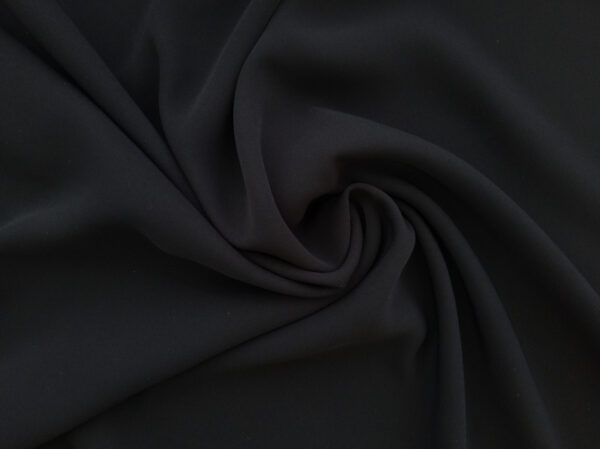 Japanese Designer Deadstock – Polyester Crepe Suiting – Black