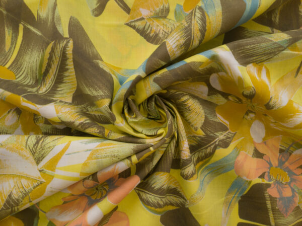 British Designer Deadstock - Cotton Lawn - Vintage Tropical - Pinepple