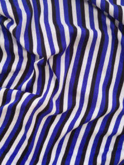 British Designer Deadstock - Cotton Jersey - Blue/Black/White Stripe